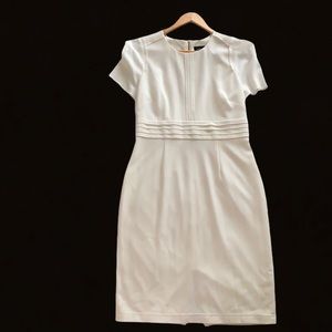 Adrianna Papell Short sleeve white cocktail Dress.
